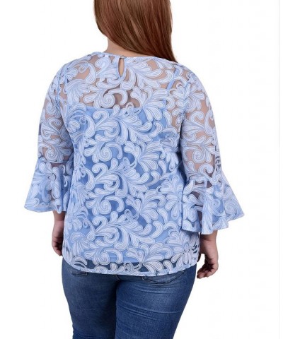 Plus Size Lace Tunic Blue $17.52 Tops