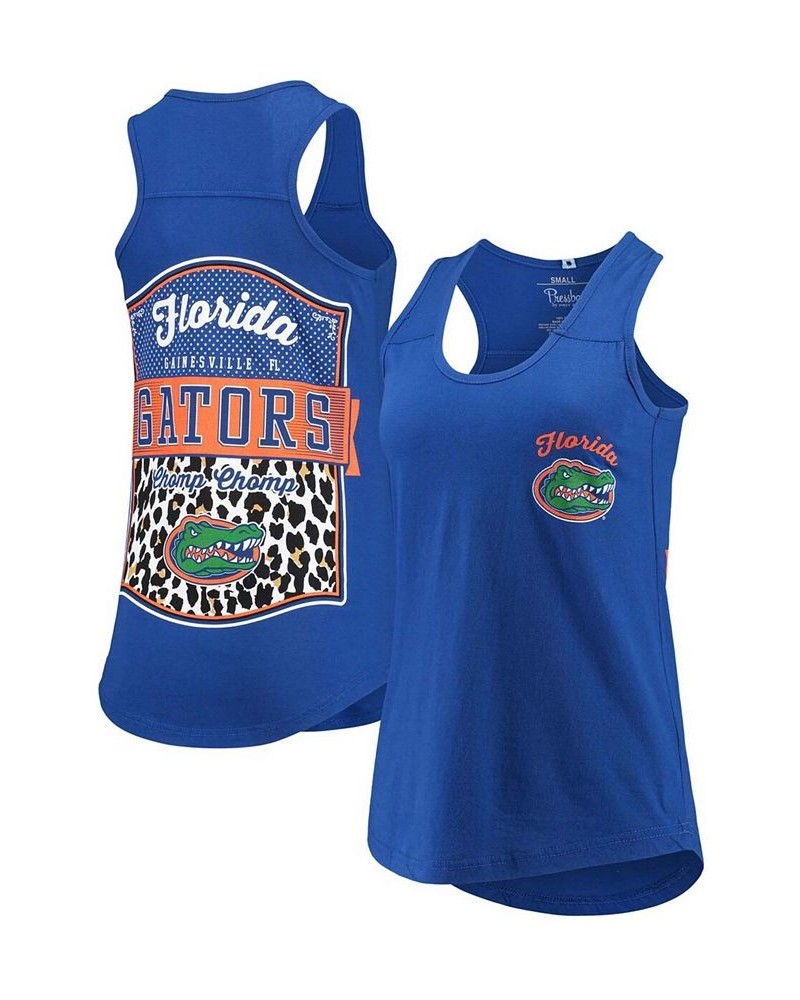 Women's Royal Florida Gators Sanders Animal Print Tank Top Royal $17.64 Tops