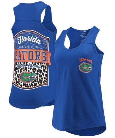 Women's Royal Florida Gators Sanders Animal Print Tank Top Royal $17.64 Tops