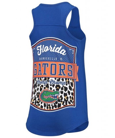 Women's Royal Florida Gators Sanders Animal Print Tank Top Royal $17.64 Tops