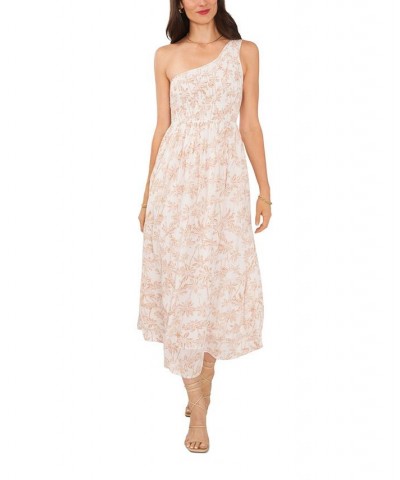 Women's One Shoulder Smocked Dress Etched Palm $50.14 Dresses