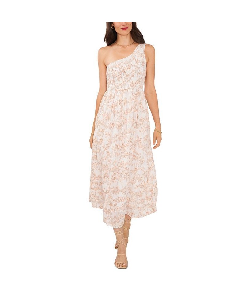 Women's One Shoulder Smocked Dress Etched Palm $50.14 Dresses