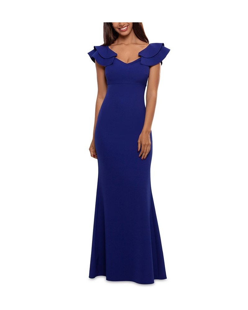 Ruffled-Strap Gown Marine Blue $99.60 Dresses