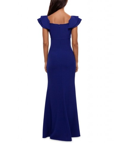 Ruffled-Strap Gown Marine Blue $99.60 Dresses