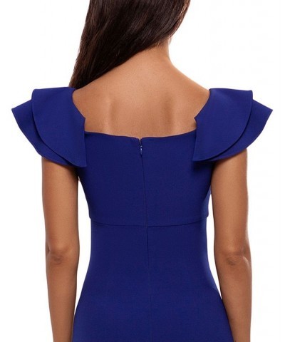 Ruffled-Strap Gown Marine Blue $99.60 Dresses