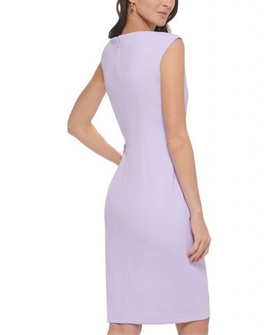 Petite Ruffle-Trim Scuba Sheath Dress Opal $40.03 Dresses