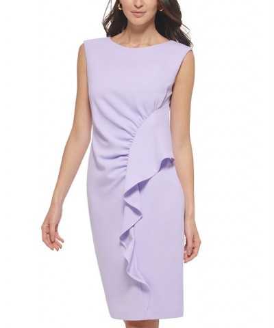 Petite Ruffle-Trim Scuba Sheath Dress Opal $40.03 Dresses