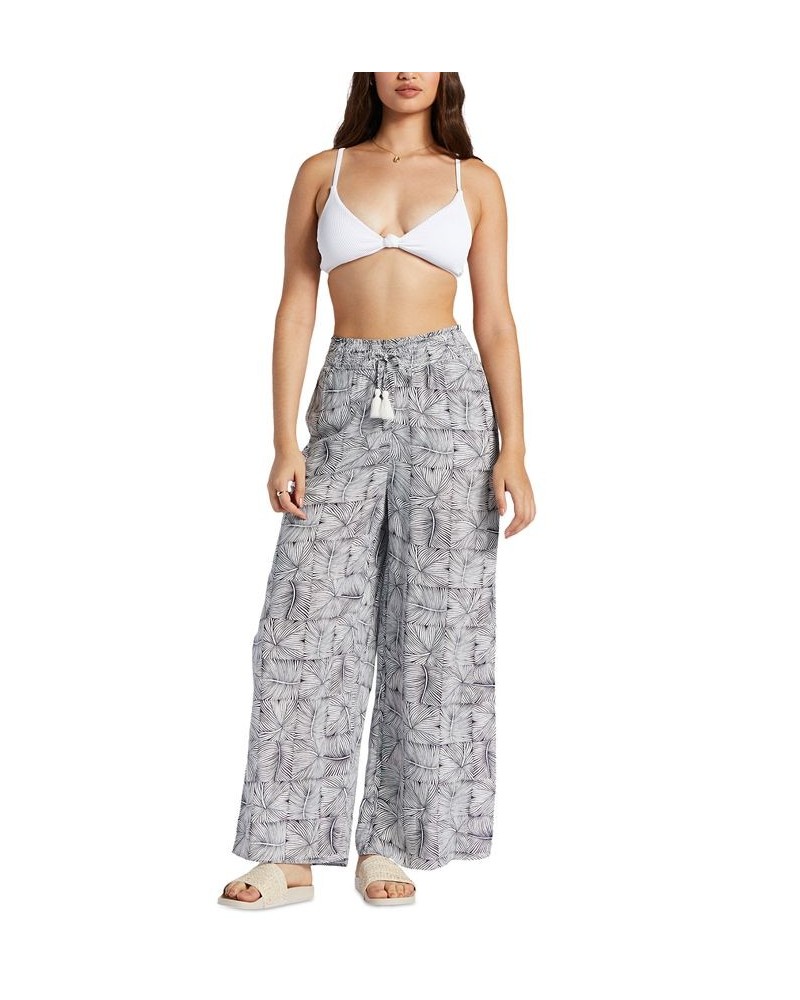 Juniors' Side Slit Tropical Rhythm Pants Mood Indigo Always Wild Big $17.81 Pants