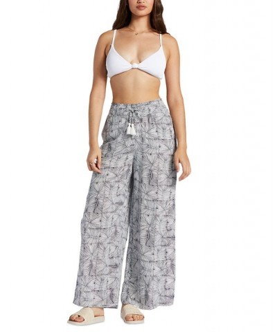 Juniors' Side Slit Tropical Rhythm Pants Mood Indigo Always Wild Big $17.81 Pants