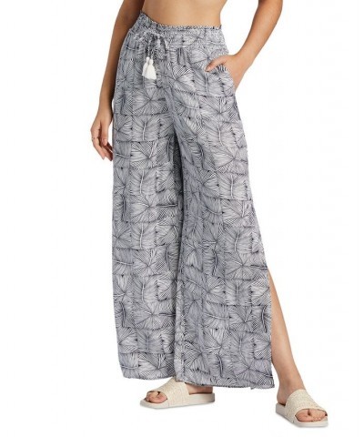 Juniors' Side Slit Tropical Rhythm Pants Mood Indigo Always Wild Big $17.81 Pants