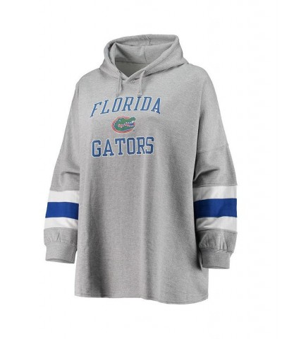 Women's Heathered Gray Florida Gators Plus Size Sleeve Stripe Pullover Hoodie Heathered Gray $37.44 Sweatshirts