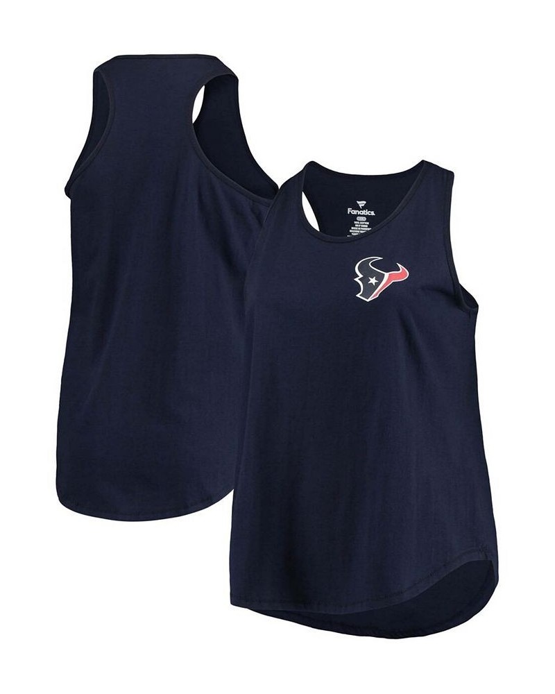 Women's Plus Size Navy Houston Texans Racerback Scoop Neck Tank Top Navy $21.45 Tops