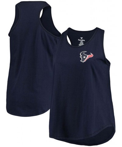 Women's Plus Size Navy Houston Texans Racerback Scoop Neck Tank Top Navy $21.45 Tops