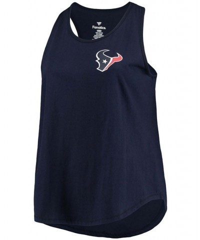 Women's Plus Size Navy Houston Texans Racerback Scoop Neck Tank Top Navy $21.45 Tops