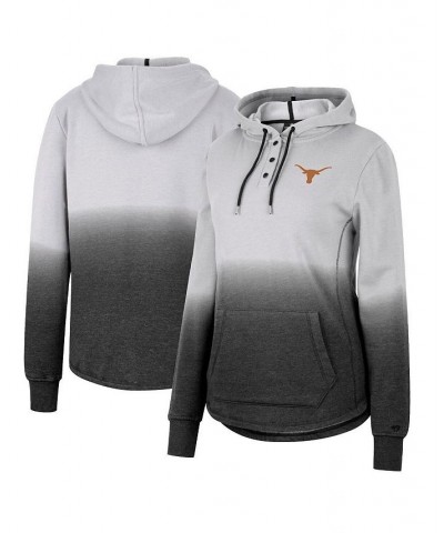 Women's Gray Black Texas Longhorns Aurelia Dip-Dye Quarter-Snap Pullover Hoodie Gray, Black $32.90 Sweatshirts