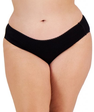 Plus Size Pretty Cotton Bikini Underwear Classic Black $7.56 Panty