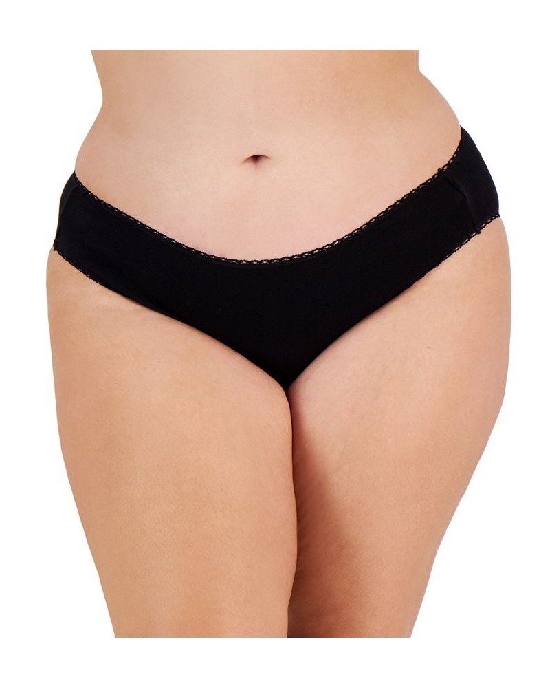 Plus Size Pretty Cotton Bikini Underwear Classic Black $7.56 Panty