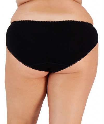 Plus Size Pretty Cotton Bikini Underwear Classic Black $7.56 Panty