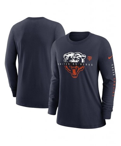 Women's Navy Chicago Bears Prime Split Long Sleeve T-shirt Navy $29.99 Tops
