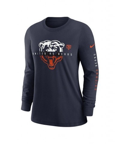 Women's Navy Chicago Bears Prime Split Long Sleeve T-shirt Navy $29.99 Tops