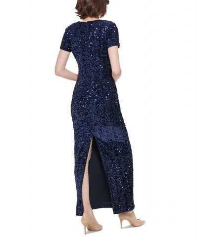 Women's Sequined Back-Slit Evening Gown Twilight $99.60 Dresses