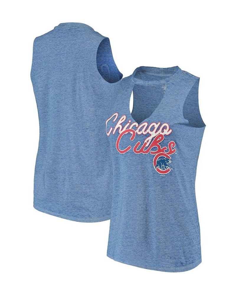 Women's Royal Chicago Cubs Loyalty Choker Neck Tank Top Royal $20.89 Tops