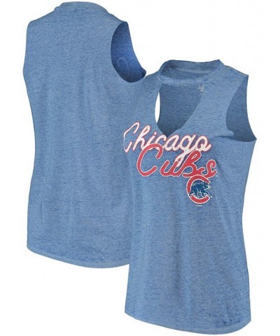 Women's Royal Chicago Cubs Loyalty Choker Neck Tank Top Royal $20.89 Tops