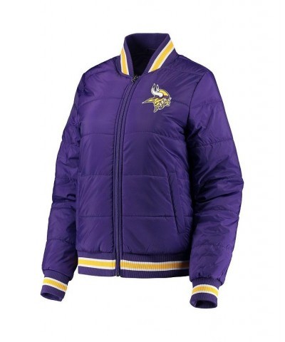 Women's Purple Minnesota Vikings Field Goal Bomber Full-Zip Jacket Purple $47.25 Jackets