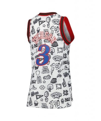 Women's Allen Iverson White Philadelphia 76ers 2000 Doodle Swingman Jersey White $40.50 Jersey