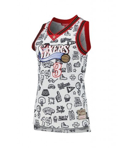 Women's Allen Iverson White Philadelphia 76ers 2000 Doodle Swingman Jersey White $40.50 Jersey