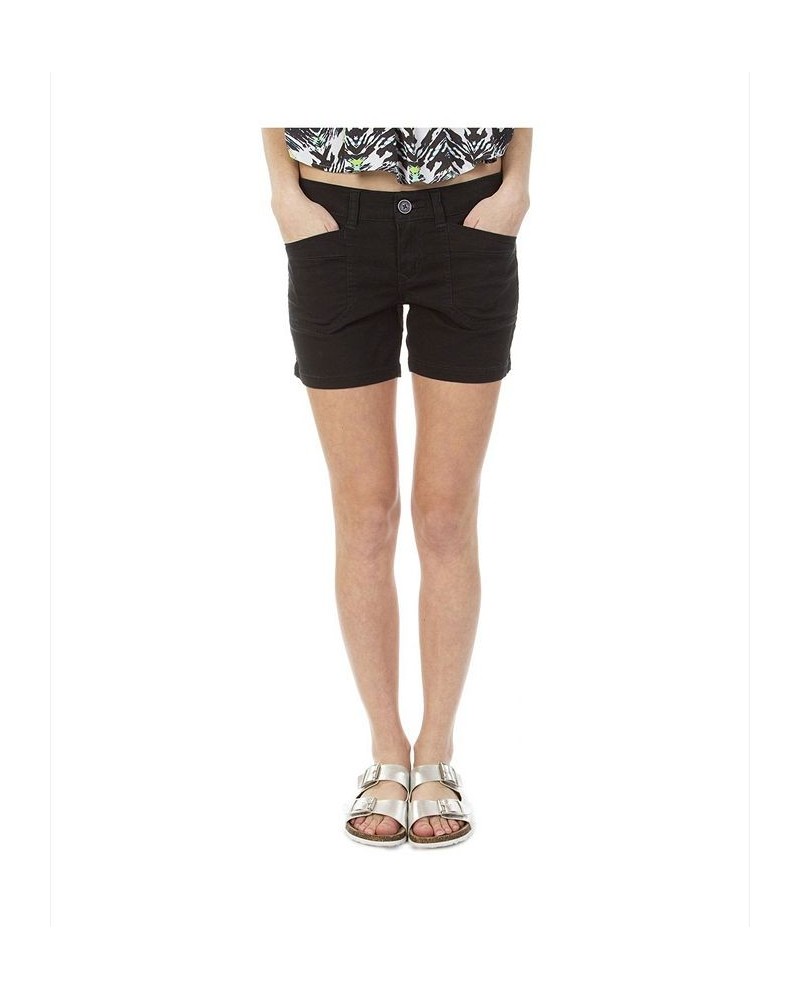 Juniors' Darcy Stretch Twill Shorts Black $14.57 Shorts