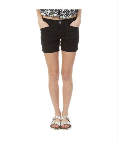 Juniors' Darcy Stretch Twill Shorts Black $14.57 Shorts