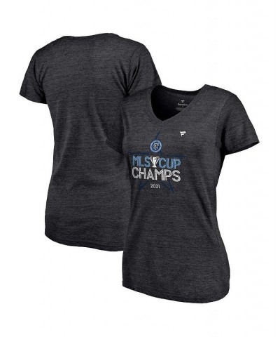 Women's Branded Heathered Charcoal New York City FC 2021 MLS Cup Champions Locker Room V-Neck T-shirt Heathered Charcoal $20....