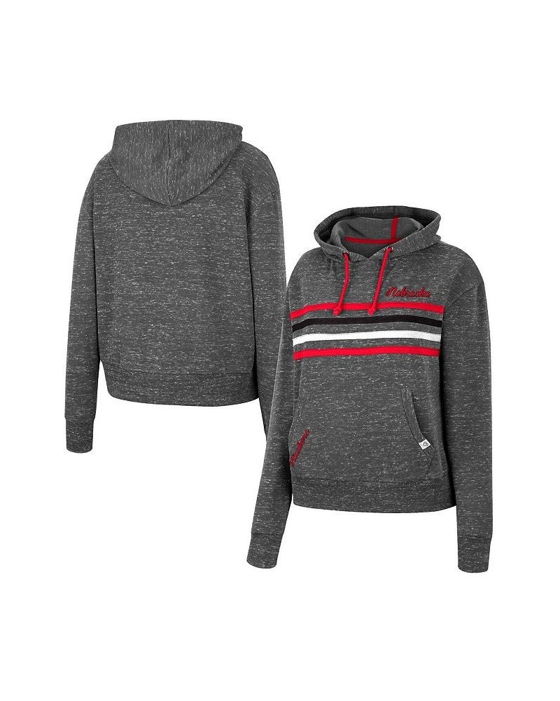 Women's Charcoal Nebraska Huskers Backstage Speckled Pullover Hoodie Charcoal $34.31 Sweatshirts