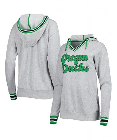 Women's Heathered Gray Oregon Ducks Andy V-Neck Pullover Hoodie Heathered Gray $27.95 Sweatshirts