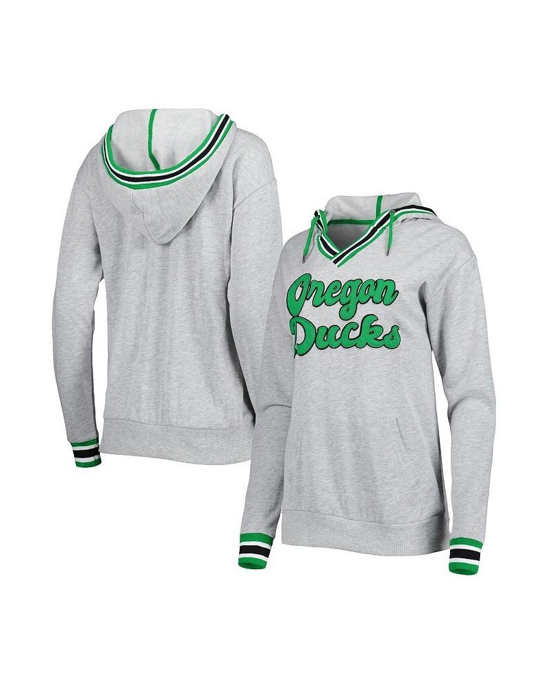 Women's Heathered Gray Oregon Ducks Andy V-Neck Pullover Hoodie Heathered Gray $27.95 Sweatshirts