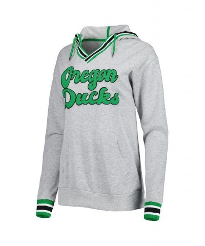 Women's Heathered Gray Oregon Ducks Andy V-Neck Pullover Hoodie Heathered Gray $27.95 Sweatshirts