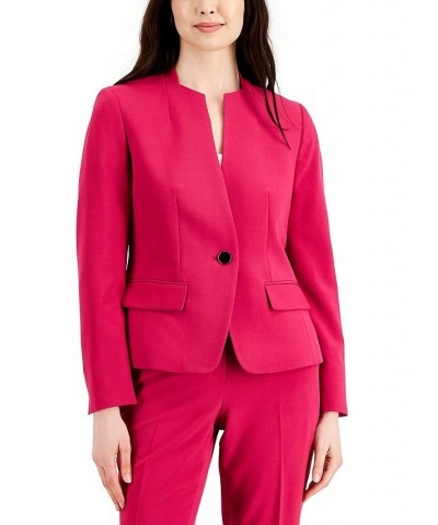 Single-Button Blazer and Slim-Fit Pantsuit Regular and Petite Sizes Green $36.00 Pants