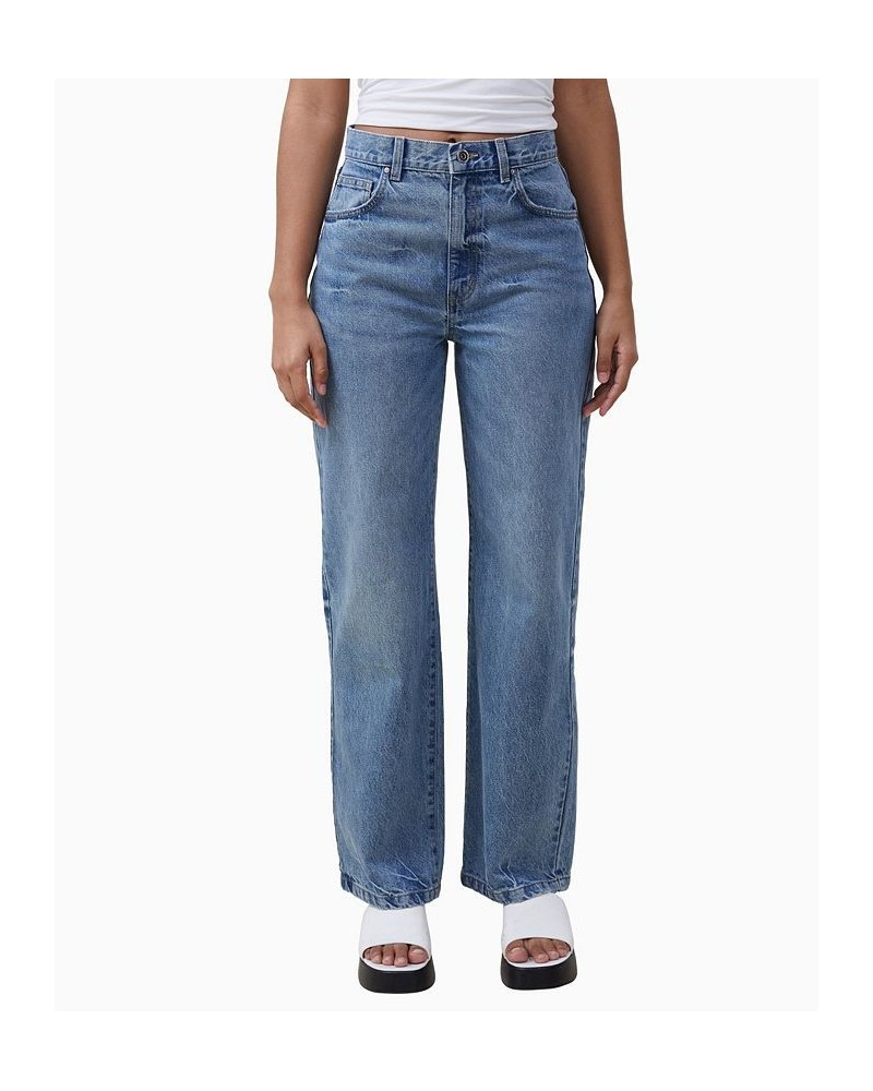 Women's Loose Straight Jeans Surfers Blue $34.30 Jeans