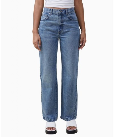 Women's Loose Straight Jeans Surfers Blue $34.30 Jeans