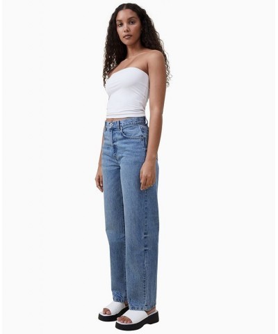 Women's Loose Straight Jeans Surfers Blue $34.30 Jeans