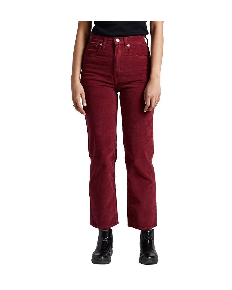 Women's Highly Desirable High Rise Straight Leg Pants Red $40.48 Pants