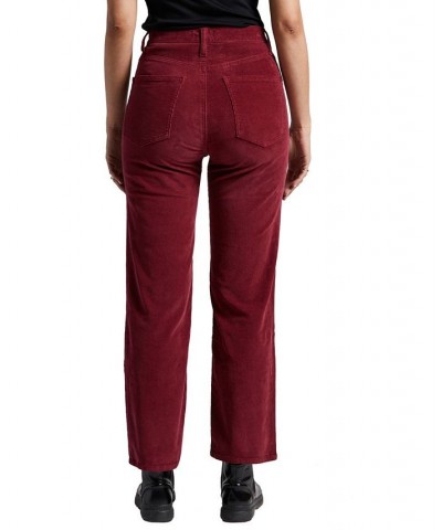 Women's Highly Desirable High Rise Straight Leg Pants Red $40.48 Pants