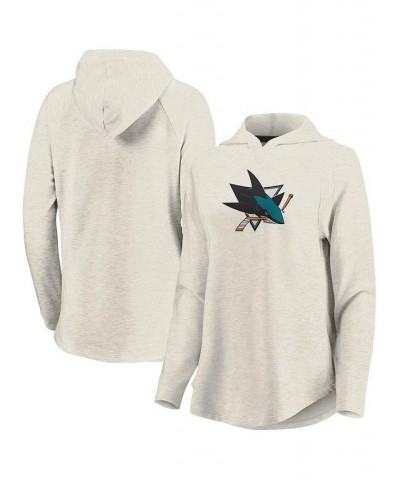 Women's Branded Cream San Jose Sharks Game Lead Pullover Hoodie Cream $32.93 Sweatshirts