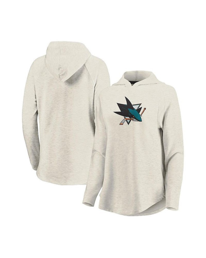 Women's Branded Cream San Jose Sharks Game Lead Pullover Hoodie Cream $32.93 Sweatshirts