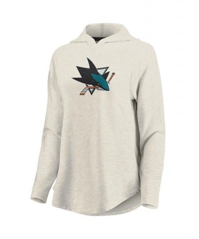 Women's Branded Cream San Jose Sharks Game Lead Pullover Hoodie Cream $32.93 Sweatshirts