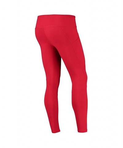 Women's Red Wisconsin Badgers Pocketed Leggings Red $30.80 Pants