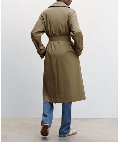 Women's Double Breasted Trench Coat Khaki $56.00 Coats