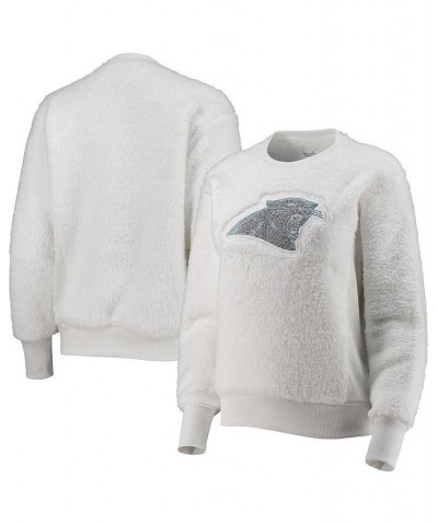 Women's White Carolina Panthers Milestone Tracker Pullover Sweatshirt White $30.36 Sweatshirts
