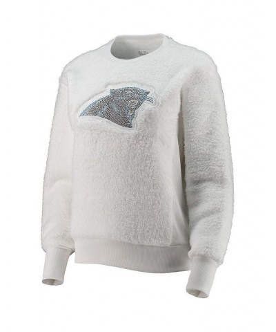 Women's White Carolina Panthers Milestone Tracker Pullover Sweatshirt White $30.36 Sweatshirts